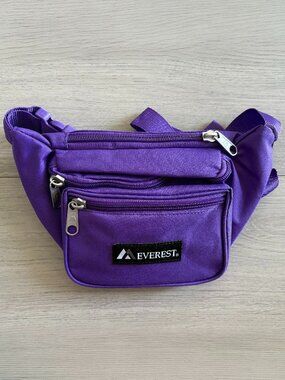 Everest Fanny Pack Belt Bag Multi Pocket Purple NWOT